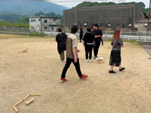 モルック部活動に参加するナカシマスタッフ